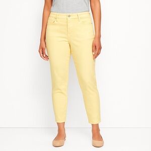 Talbots Slim Ankle Pants Size 8 Yellow Stretch Mid Rise Chino Casual
